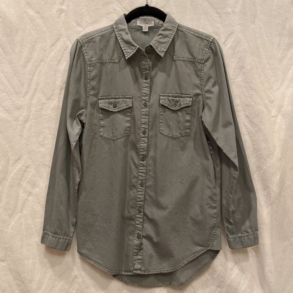Army Green Button Down